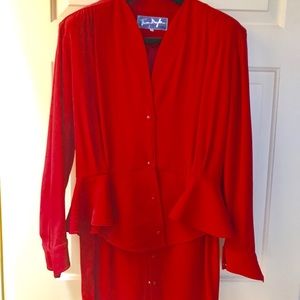 Vintage Thierry Mugler red suit 80’s.Bought Paris.